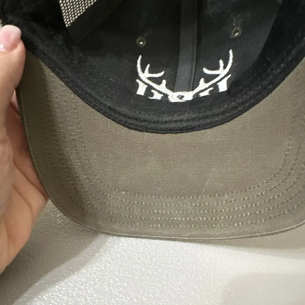 Carhartt Green Solid Trucker Hat Mesh Back Adjustable One Size Antler Logo